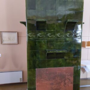 Kalakoristeinen suoran seinän uuni